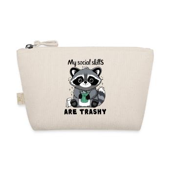My Social Skills Are Trashy Cute Raccoon - Organic Pouch - nature - Front