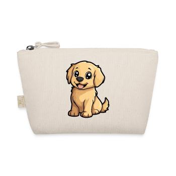 Golden Retriever Hund Comic Niedlich - Bio-Täschchen - Natur - Vorne