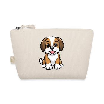 Saint Bernard Hund Comic Niedlich - Bio-Täschchen - Natur - Vorne