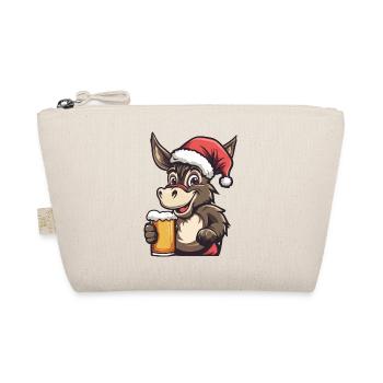 Esel Weihnachten Bier - Bio-Täschchen - Natur - Vorne