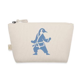 Penguin Karate Martial Arts Silhouette - Organic Pouch - nature - Front