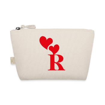 Letter r red heart - Organic Pouch - nature - Front
