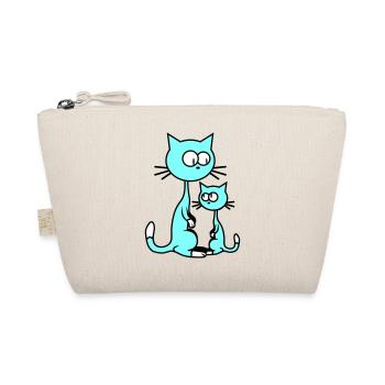 2 Curious Cats Looking Funny Mom Dad Child - Organic Pouch - nature - Front