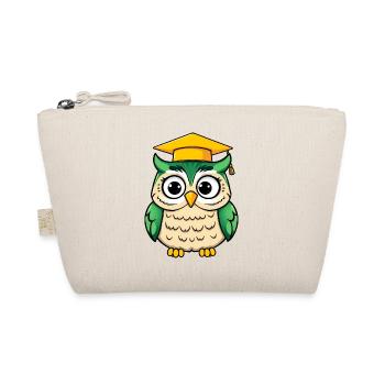 Wise Owl macht seinen Abschluss in leuchtendem Grün - Bio-Täschchen - Natur - Vorne