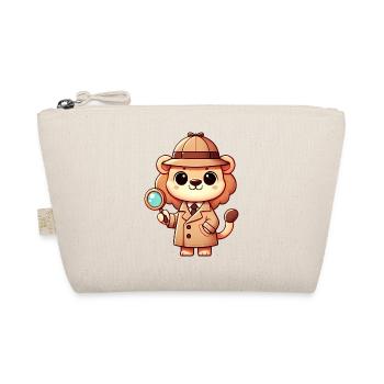 Detective Lion Cartoon for Kids - Organic Pouch - nature - Front