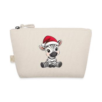 Zebra Weihnachten Süß Niedlich Xmas Weihnachtlich - Bio-Täschchen - Natur - Vorne
