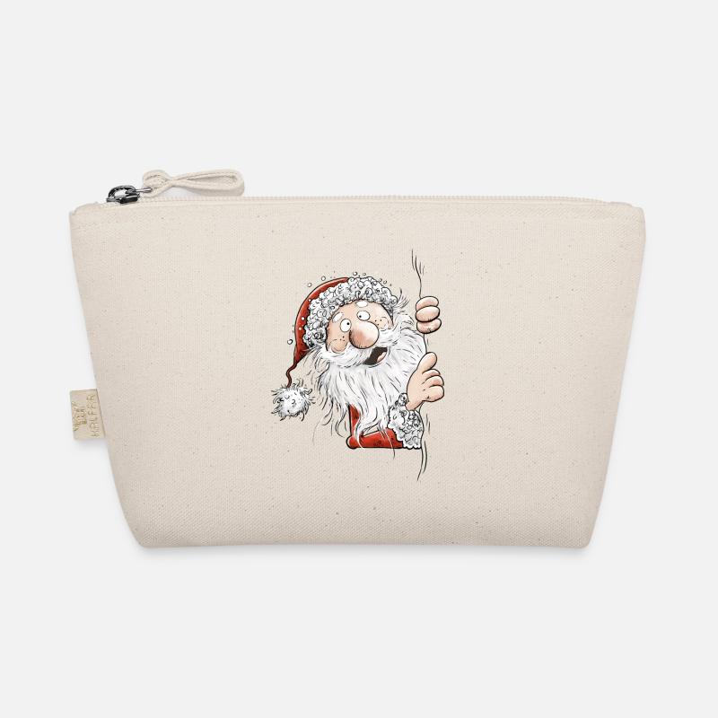 Lustiger Weihnachtsmann I Nikolaus - Bio-Täschchen - Natur