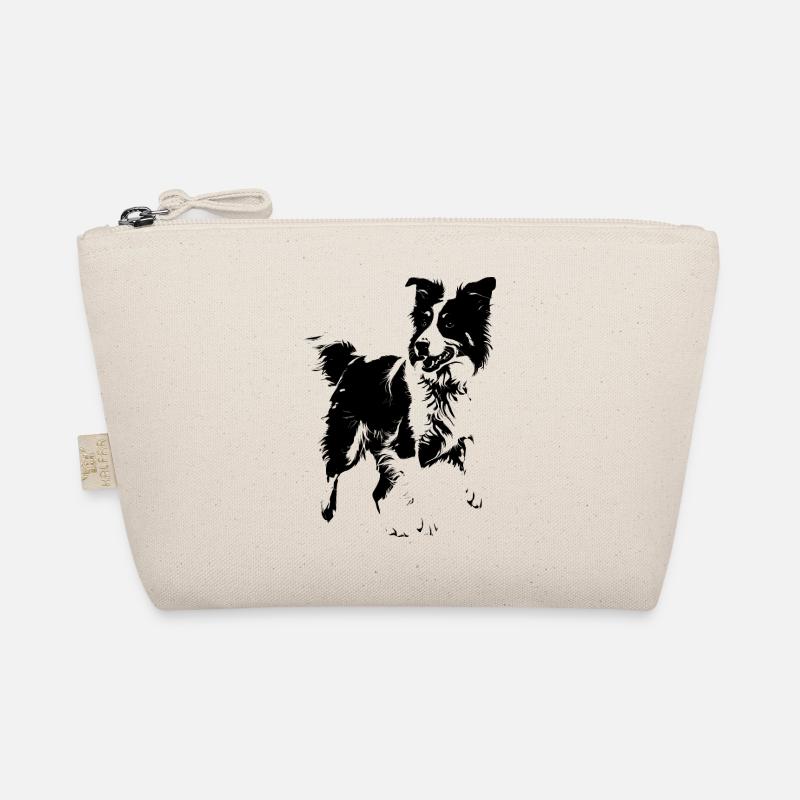 Hund der Rasse Border Collie - Bio-Täschchen - Natur