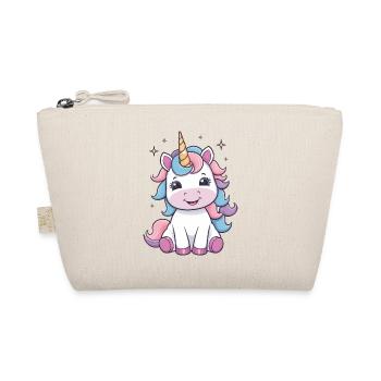 Cute Baby Unicorn – Magical Design - Organic Pouch - nature - Front