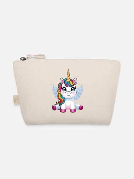 Annoyed Unicorn – Original Design for Fantasi - Organic Pouch - nature - Front
