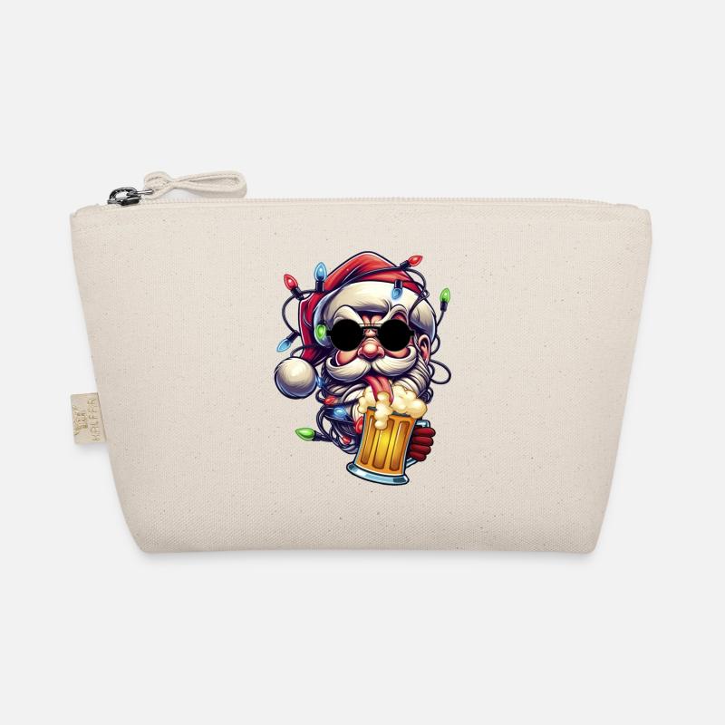 Weihnachtsmann lecker Bierchen Prost Bier Bio-Täschchen