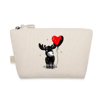 Moose with Heart Balloon - Heartful Creatures - Organic Pouch - nature - Front