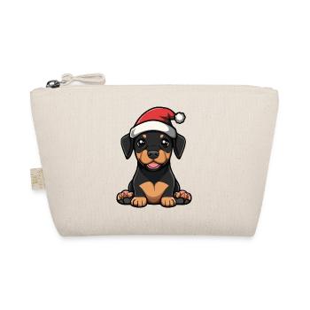 Dobermann Hund Weihnachten - Bio-Täschchen - Natur - Vorne