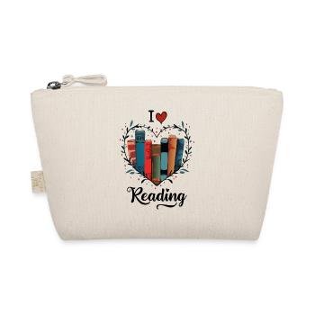 I Love Reading Bookworm Heart - Organic Pouch - nature - Front