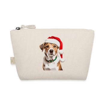 Chien mignon avec chapeau de Noël - Trousse biologique - nature - Devant
