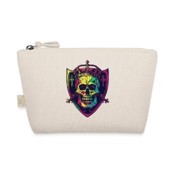 King Skull Crown Crest - Organic Pouch - nature - Front
