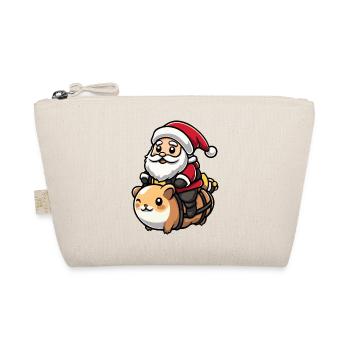Hamster Santa Claus Cartoon - Organic Pouch - nature - Front