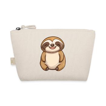 Cute Relaxed Happy Sloth - Adorable Cartoon Design - Organic Pouch - nature - Front