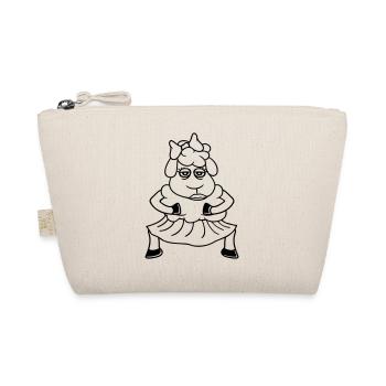 Sheep Girl Woman Female Pretty Tired Dancing Skirt - Organic Pouch - nature - Front