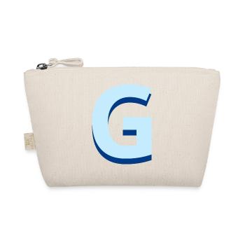 Pop und moderner blauer Buchstabe g - Bio-Täschchen - Natur - Vorne