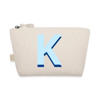 Pop und moderner blauer Buchstabe k - Bio-Täschchen - Natur - Vorne