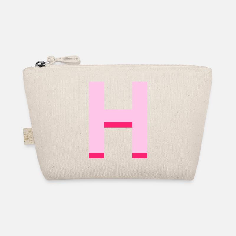 Pop and modern pink letter h Organic Pouch