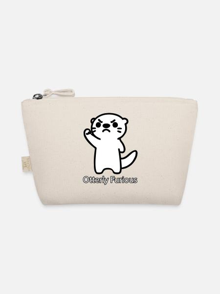 Angry Otter raising his fist - Otterly Furious - Organic Pouch - nature - Front