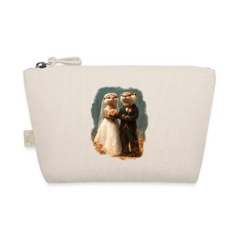 Otter Wedding Couple - Organic Pouch - nature - Front