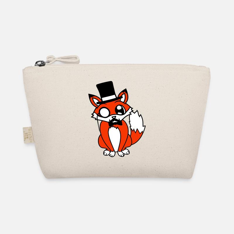 Fuchs Rotfuchs Sir Mr. Zylinder Hut Monokel Brille Bio-Täschchen