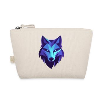 Geometric Calm Wolf Logo, Wolf Emblem - Organic Pouch - nature - Front