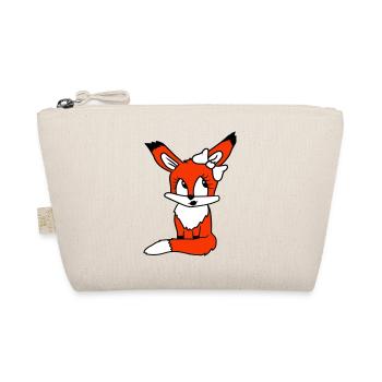 Fox Female Girl Pretty Bow Woman Beautiful - Organic Pouch - nature - Front
