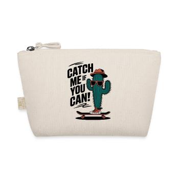 Catch Me If You Can! Kaktus-Skateboarder - Bio-Täschchen - Natur - Vorne