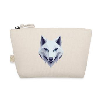 Wolf logo, wolf head, emblem, white wolf - Organic Pouch - nature - Front