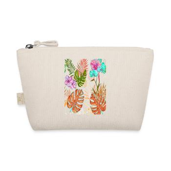 Exotic Monstera Tropical Pattern with Flowers - Organic Pouch - nature - Front