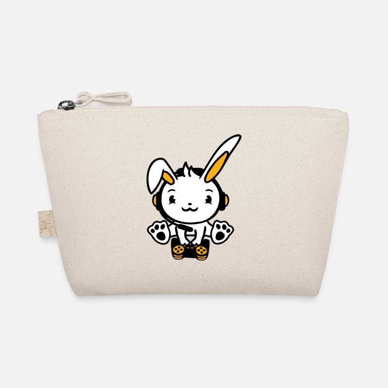 Bunny Playing Controller Console Headset Gamer Nerd Organic Pouch