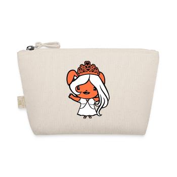Bunny Princess Queen Crown Waving Pretty Hair - Organic Pouch - nature - Front