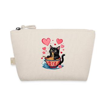 Cat Ramen Kawaii Japanisch inspirierte Kunst - Bio-Täschchen - Natur - Vorne