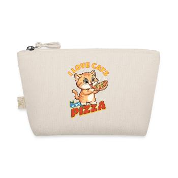 Cat I Love Cats And Pizza Funny Funny Humor - Organic Pouch - nature - Front