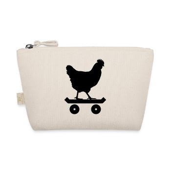 Skateboarding Chicken Cool Animal Graphic - Organic Pouch - nature - Front