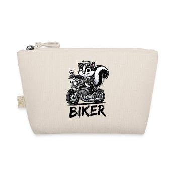 Skunk Motorcycle Biker - Organic Pouch - nature - Front