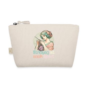 Stricken ist auch Sport Frau Art Nouveau Geschenk - Bio-Täschchen - Natur - Vorne