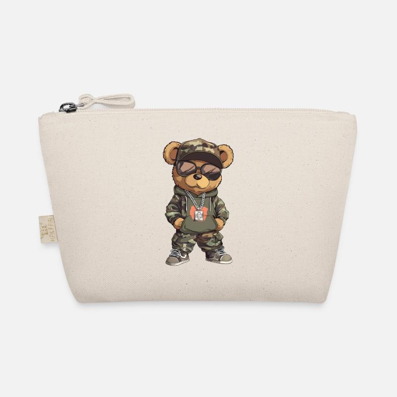 Cool Hip Hop Teddy Bär Rap Rapper Camo - Bio-Täschchen - Natur