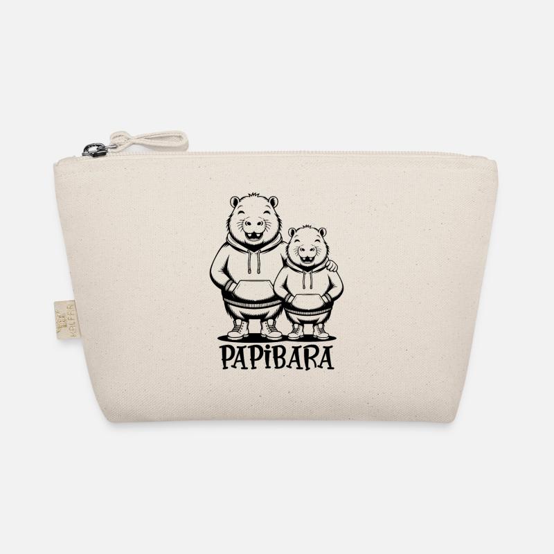 Papibara Papi Capybara Vater Lustig Papa Vatertag - Bio-Täschchen - Natur