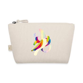 Regenbogenfarbene Banane – Verspieltes Fruchtmotiv - Bio-Täschchen - Natur - Vorne