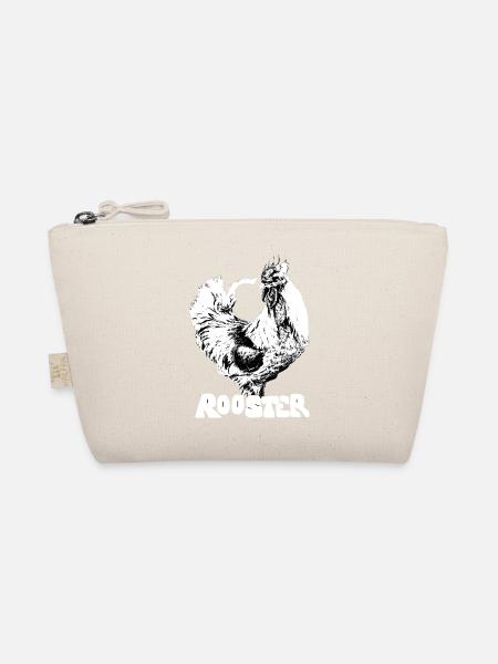 Rooster Silhouette mit Schrift - Bio-Täschchen - Natur