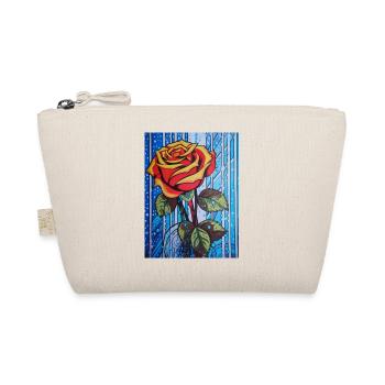 Pop Art Single Red Rose Graphically Stylized - Organic Pouch - nature - Front