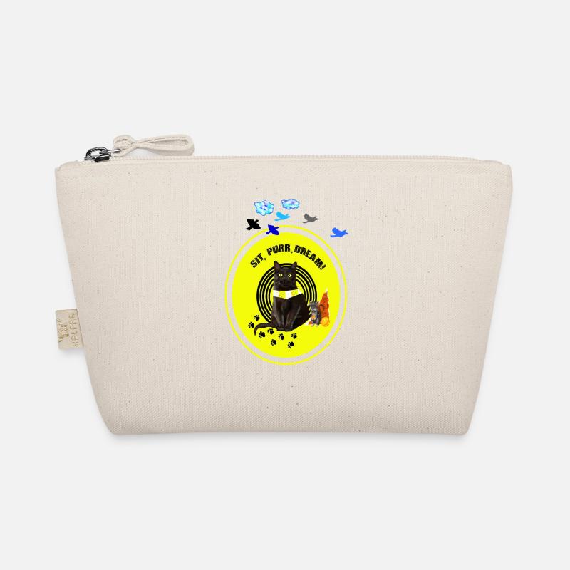 Verträumte schwarze Katze mit Cyber Lemon Bandana Bio-Täschchen