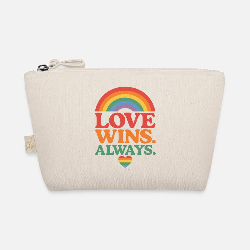 Love Wins. Always. – Pride Motiv mit Regenbogen - Bio-Täschchen - Natur