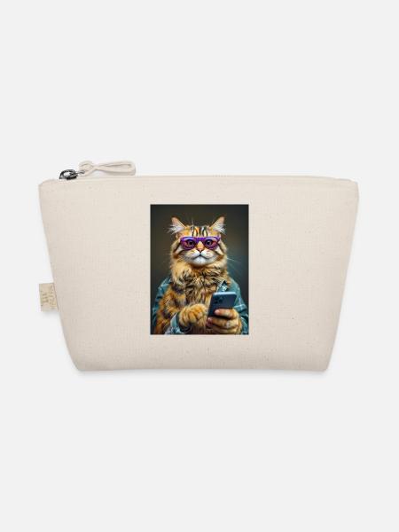 Coole Katze - Bio-Täschchen - Natur