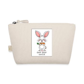 Own Your Voice: Carrot Loving Rabbit Design - Organic Pouch - nature - Front